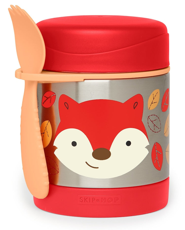 Pote térmico infantil com talher raposa laranja | Skip Hop